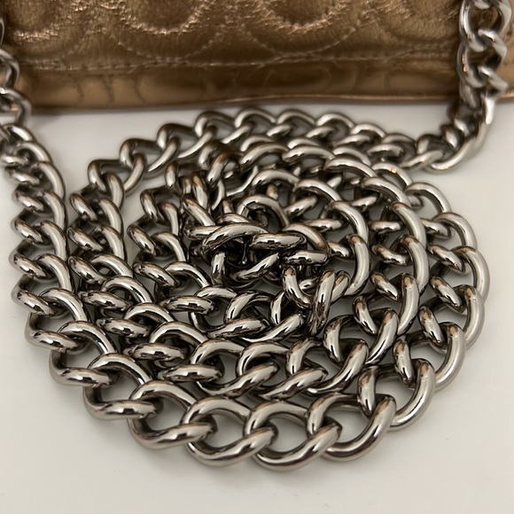 Vintage COACH rose gold CC turnlock chain crossbody bag - Picture 5 of 16